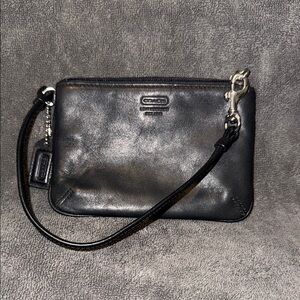 Coach Black Leather Wristlet